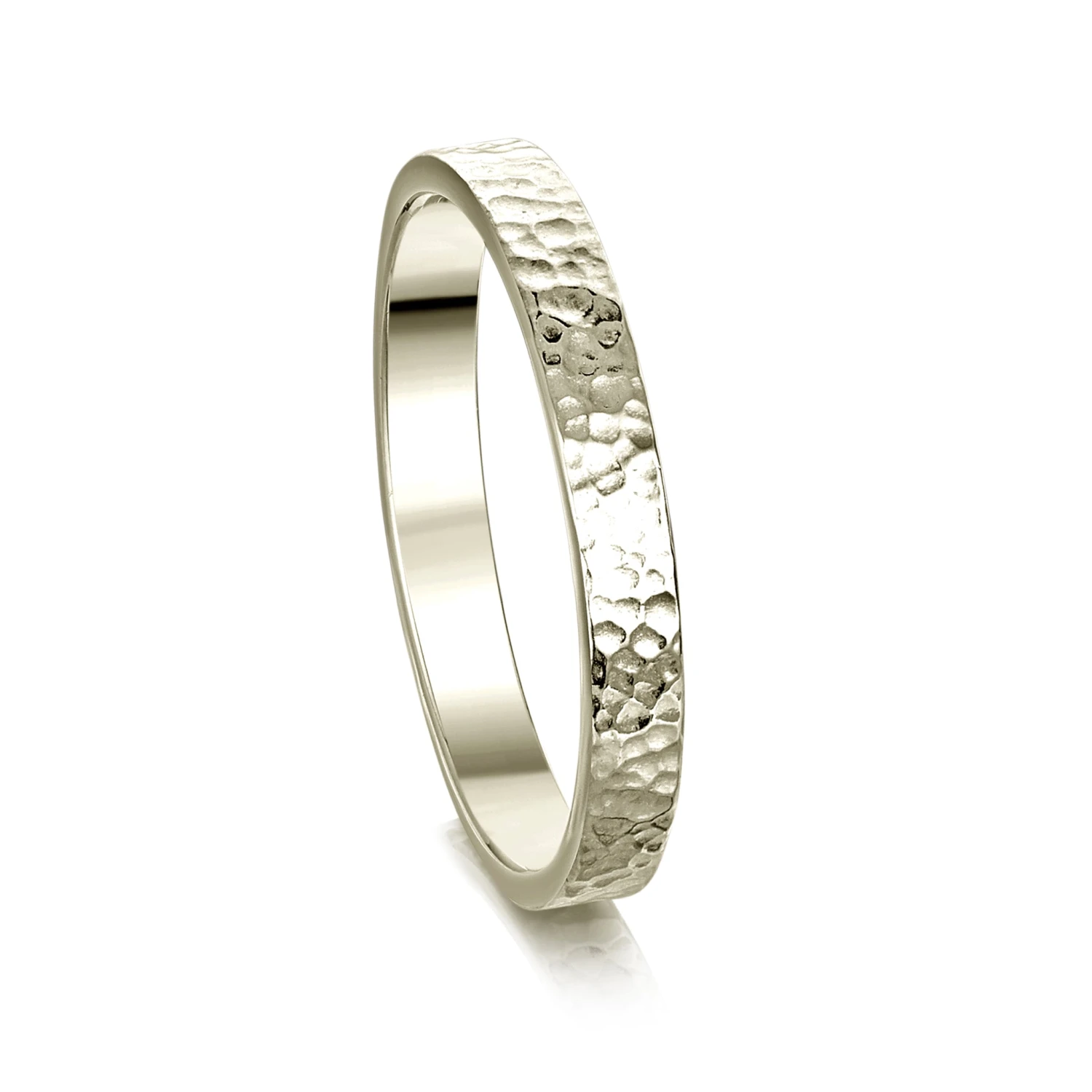 Honeycomb 3mm Textured Ring In 18ct White Gold 1 Honeycomb 3mm Textured Ring In 18ct White Gold
