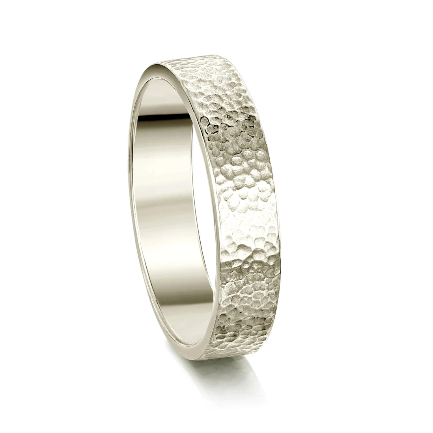 Honeycomb 5mm Textured Ring In 18ct White Gold 1 Honeycomb 5mm Textured Ring In 18ct White Gold