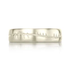Ogham 6mm Oval Court Ring In 18ct White Gold