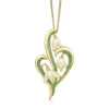 Snowdrop 3-leaf 18ct Yellow Gold Pendant In Opal White Enamel