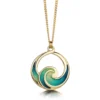 Pentland Enamel Pendant Necklace In 18ct Yellow Gold
