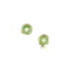 Lunar Pearl 18ct Yellow Gold Petite Stud Earrings In Shallows Enamel