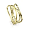 Triple Stacking Wave Ring In 18ct Yellow Gold