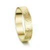 Honeycomb 5mm Textured Ring In 18ct Yellow Gold