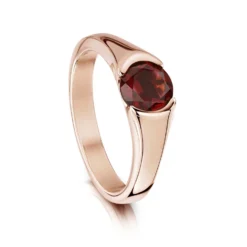 Venus Solitaire Garnet Ring In 9ct Rose Gold
