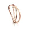 Double Stacking Wave Ring In 9ct Rose Gold