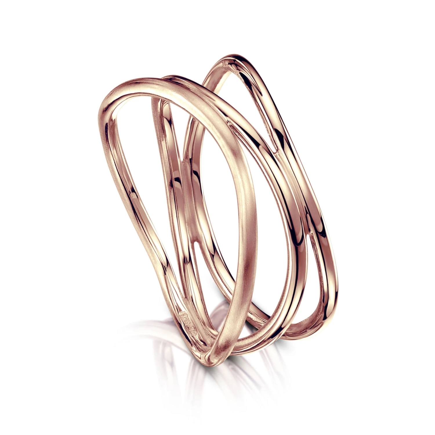 Triple Stacking Wave Ring In 9ct Rose Gold 1 Triple Stacking Wave Ring In 9ct Rose Gold