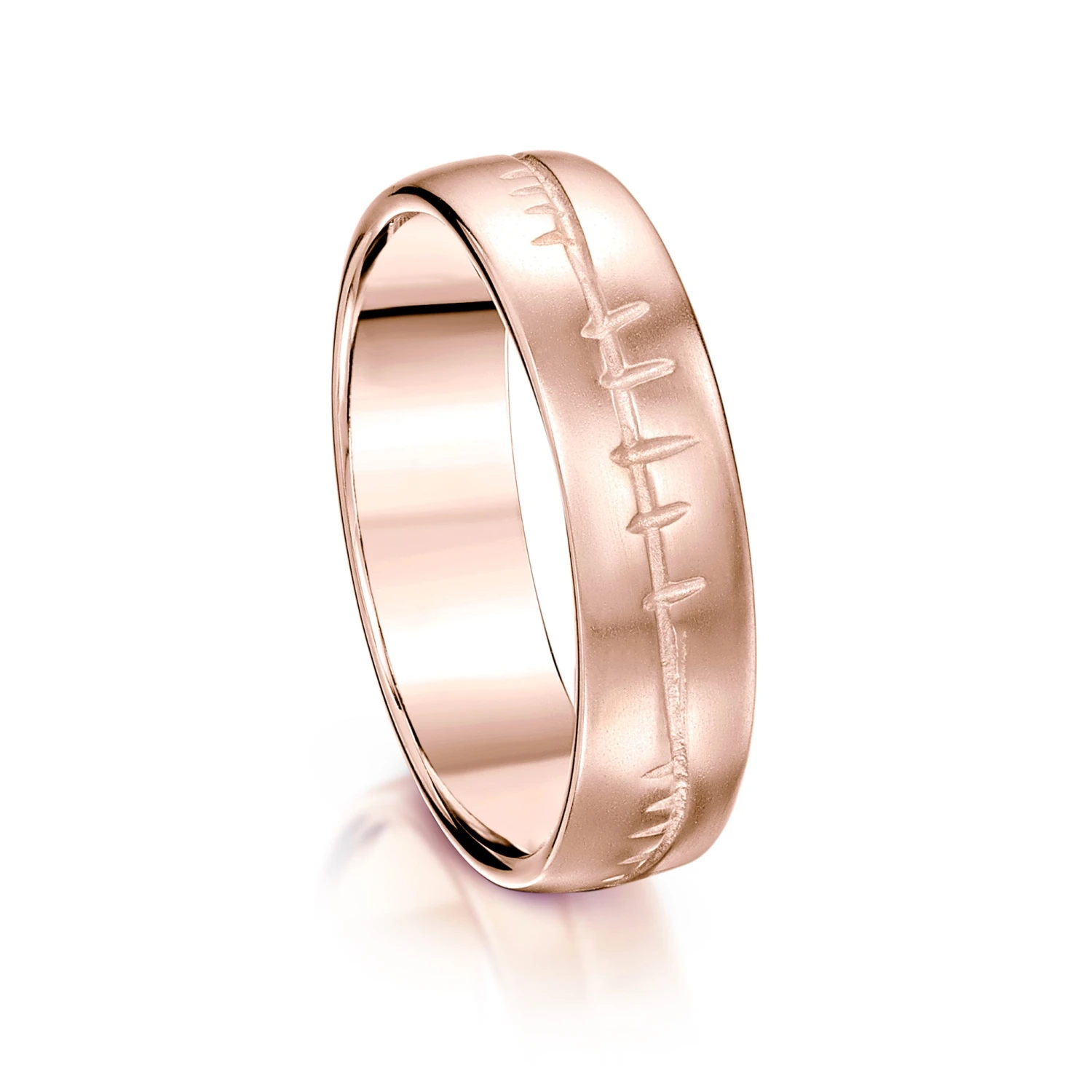 Ogham 6mm Oval Court Ring In 9ct Rose Gold 2 Ogham 6mm Oval Court Ring In 9ct Rose Gold - Image 2