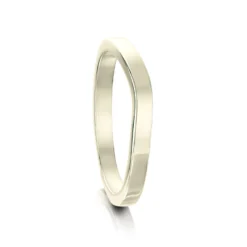 Contemporary Curve Wedding Band In 9ct White Gold (RX176)