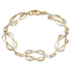 Reef Knot Bracelet In 9ct White And Yellow Gold