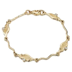 River Ripples 4-link Diamond Bracelet In 9ct Yellow Gold