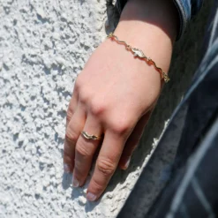 River Ripples 4-link Diamond Bracelet In 9ct Yellow Gold -Bijourist Sales Store 9Y DBL0889Y R87Ripplesbraceletandringingold