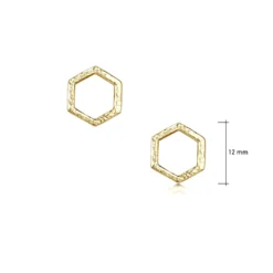 Honeycomb Petite Stud Earrings In 9ct Yellow Gold -Bijourist Sales Store 9Y E0000278 sizes