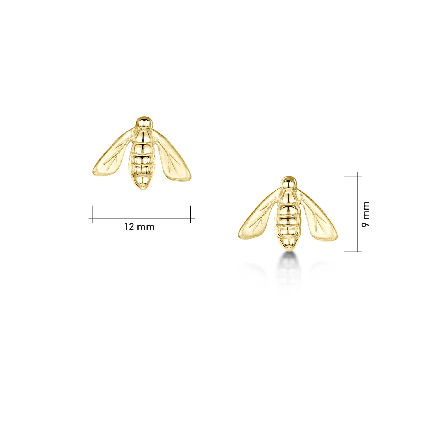 Honeybee Petite Stud Earrings In 9ct Yellow Gold 2 Honeybee Petite Stud Earrings In 9ct Yellow Gold - Image 2