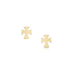 Cross Of The Kirk Small Stud Earrings In 9ct Yellow Gold