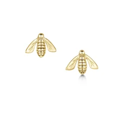 Honeybee Small Stud Earrings In 9ct Yellow Gold