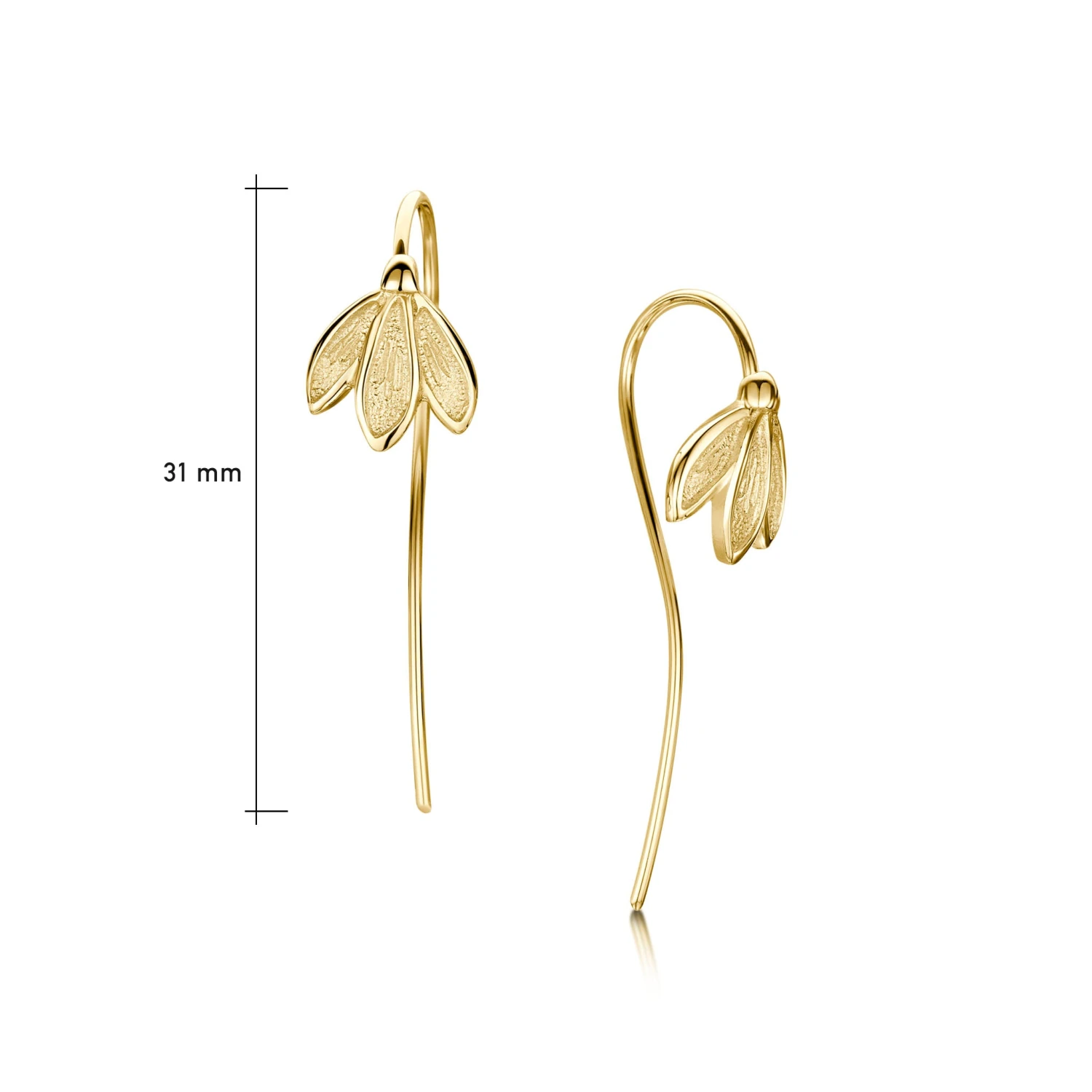 Snowdrop Stem Earrings In 9ct Yellow Gold 2 Snowdrop Stem Earrings In 9ct Yellow Gold - Image 2