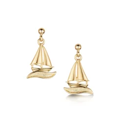 Orkney Yole Drop Earrings In 9ct Yellow Gold