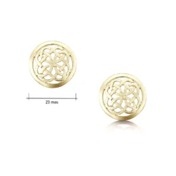 Maid Of The Loch Dress Stud Earrings In 9ct Yellow Gold -Bijourist Sales Store 9Y EX136 sizes