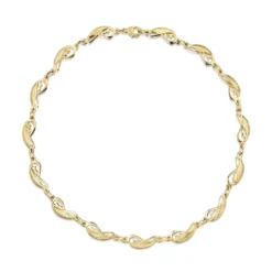 Mill Sands 15-link Necklace In 9ct Yellow Gold