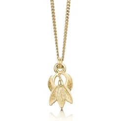 Single Snowdrop Petite Pendant Necklace In 9ct Yellow Gold
