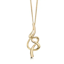 Tidal Pendant Necklace In 9ct Yellow Gold