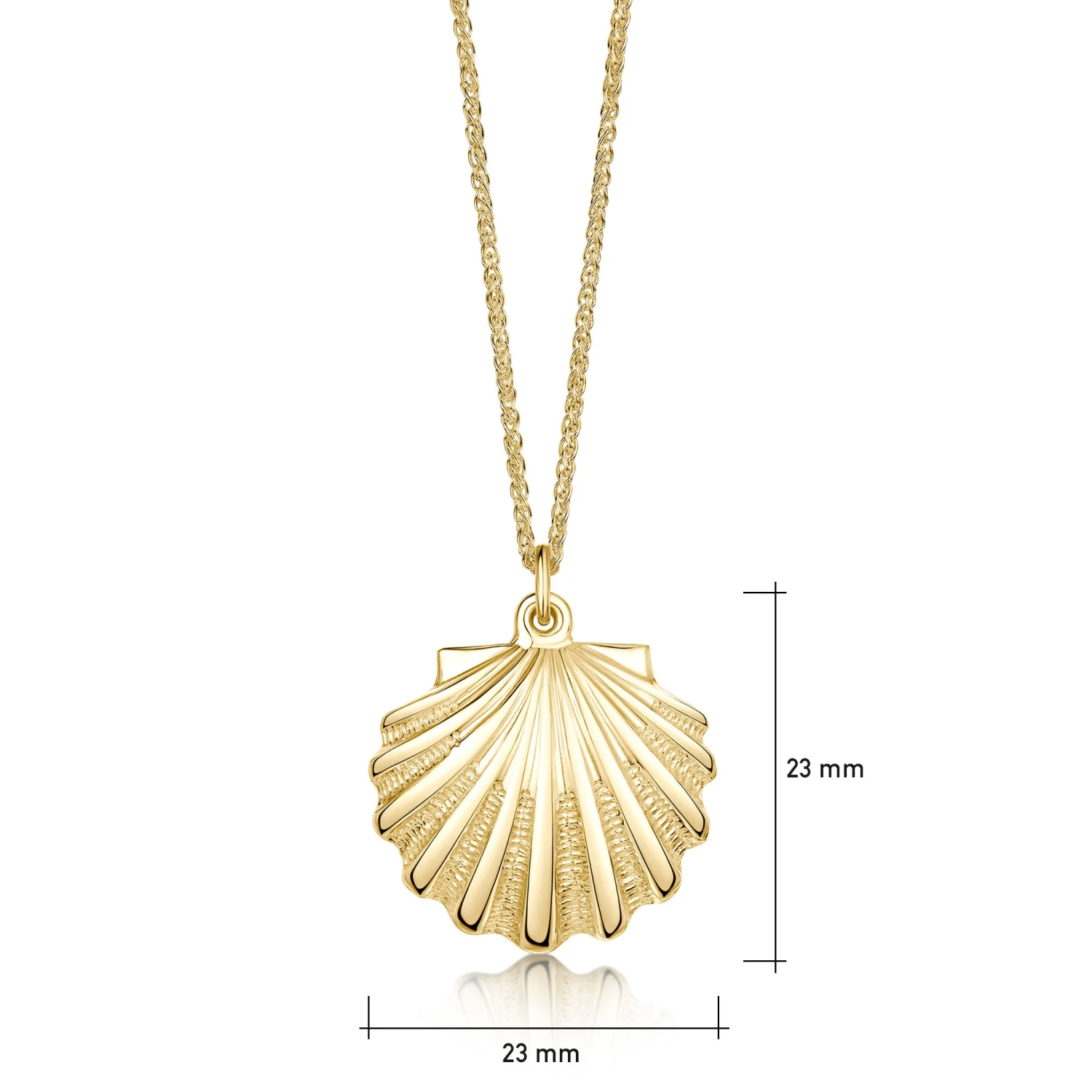 Scallop Medium Pendant In 9ct Yellow Gold 2 Scallop Medium Pendant In 9ct Yellow Gold - Image 2