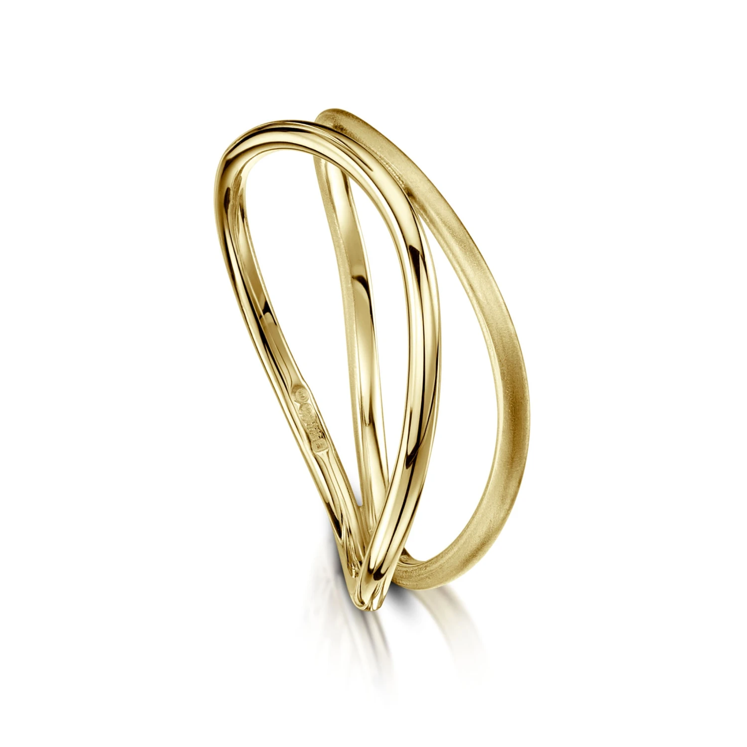 Double Stacking Wave Ring In 9ct Yellow Gold 1 Double Stacking Wave Ring In 9ct Yellow Gold