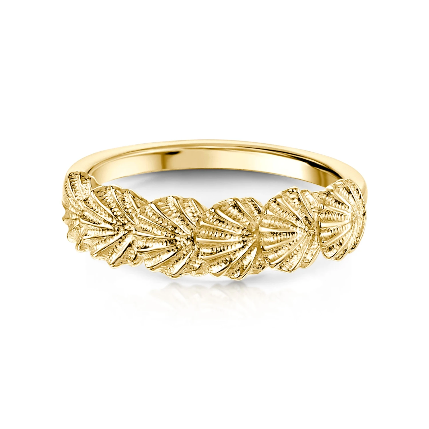 Scallop 6-shell Ring In 9ct Yellow Gold 1 Scallop 6-shell Ring In 9ct Yellow Gold