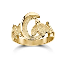 Snowdrop 2-flower Ring In 9ct Yellow Gold