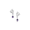 Thistle Small Silver Stud Earrings With Amethyst