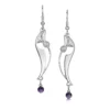 Thistle Drop Earrings In Sterling Silver With Amethyst