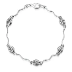 Groatie Buckie 5-shell Bracelet In Sterling Silver