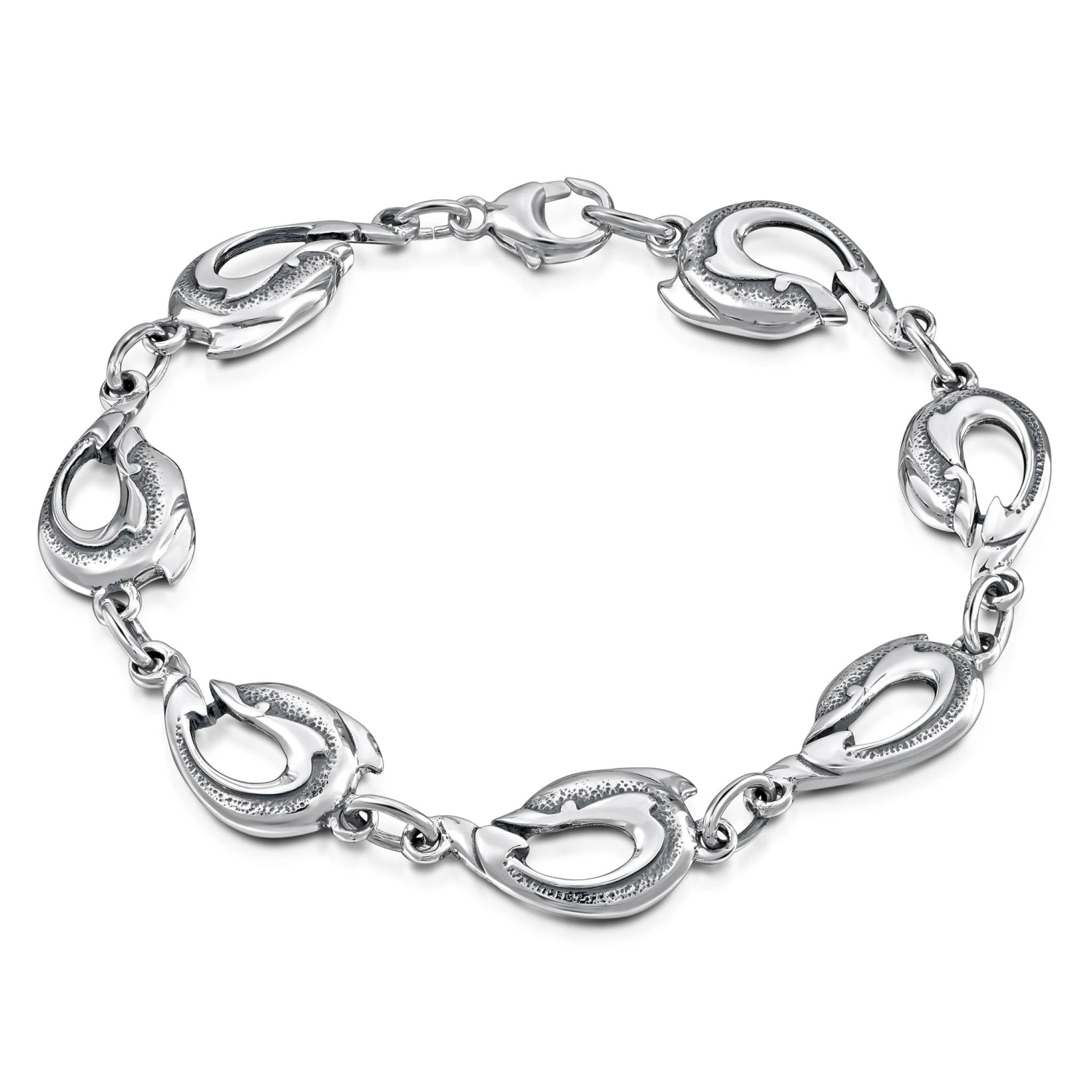 Dolphin Curve Bracelet In Sterling Silver 1 Dolphin Curve Bracelet In Sterling Silver