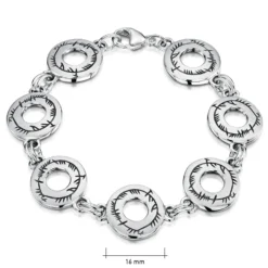 Ogham 7-link Bracelet In Sterling Silver -Bijourist Sales Store BL99 sizes