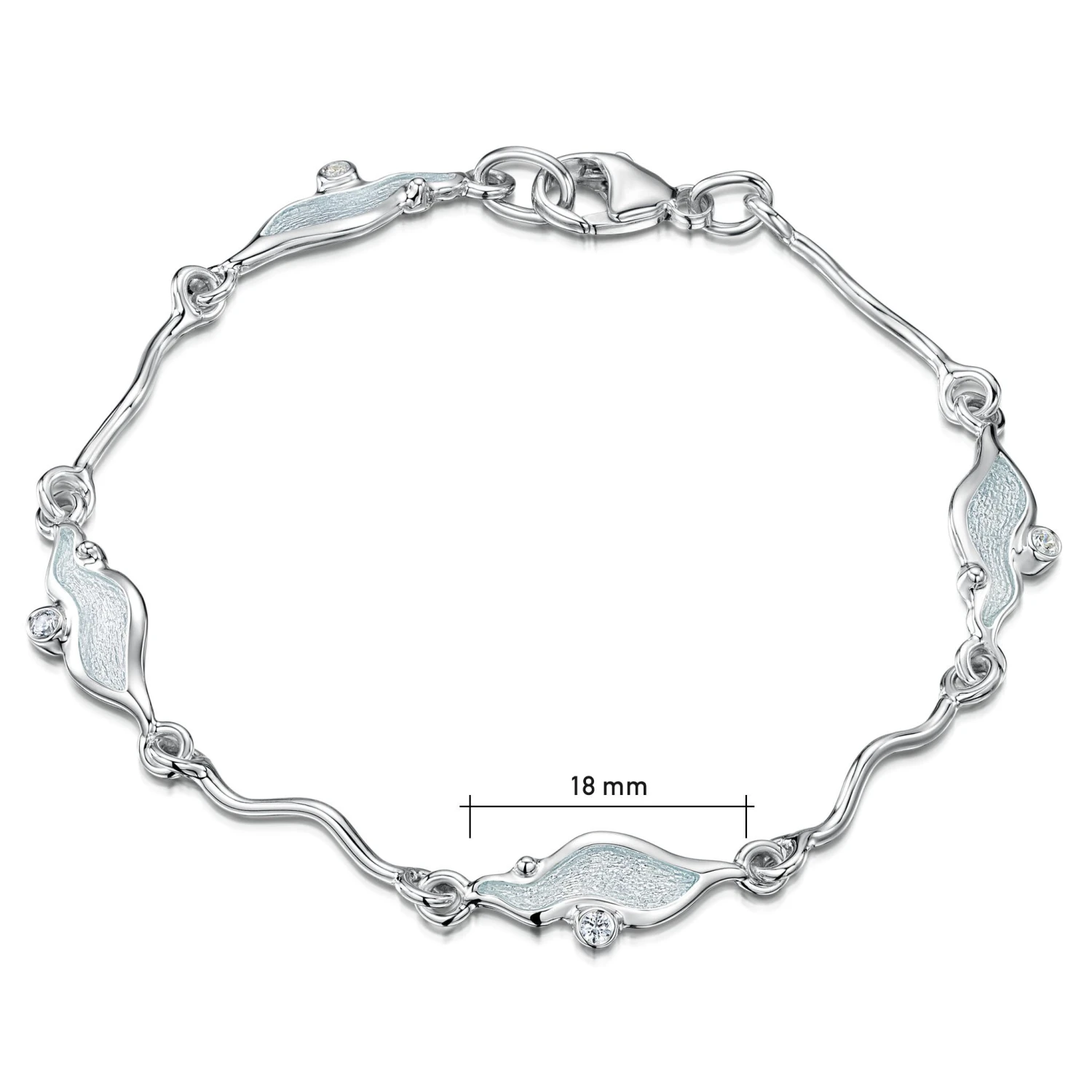 River Ripples 4-link Cubic Zirconia Bracelet In Frost Enamel 2 River Ripples 4-link Cubic Zirconia Bracelet In Frost Enamel - Image 2