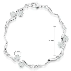 Daisies At Dawn Cubic Zirconia 6-flower Enamel Bracelet 7 Daisies At Dawn Cubic Zirconia 6-flower Enamel Bracelet -Bijourist Sales Store CZ ESBL236 CRYST sizes