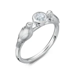 Dove Ring In Sterling Silver With Cubic Zirconia