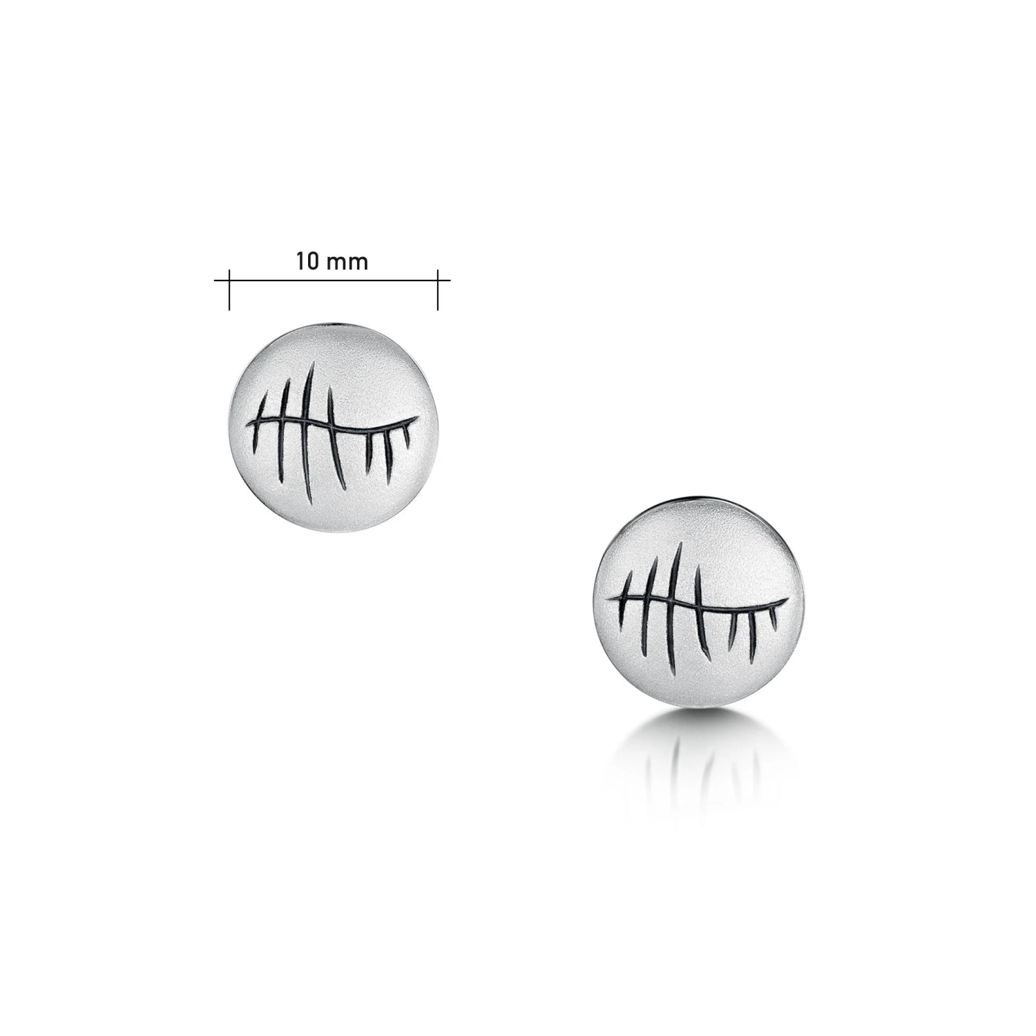 Ogham Small Stud Earrings In Sterling Silver 3 Ogham Small Stud Earrings In Sterling Silver - Image 3