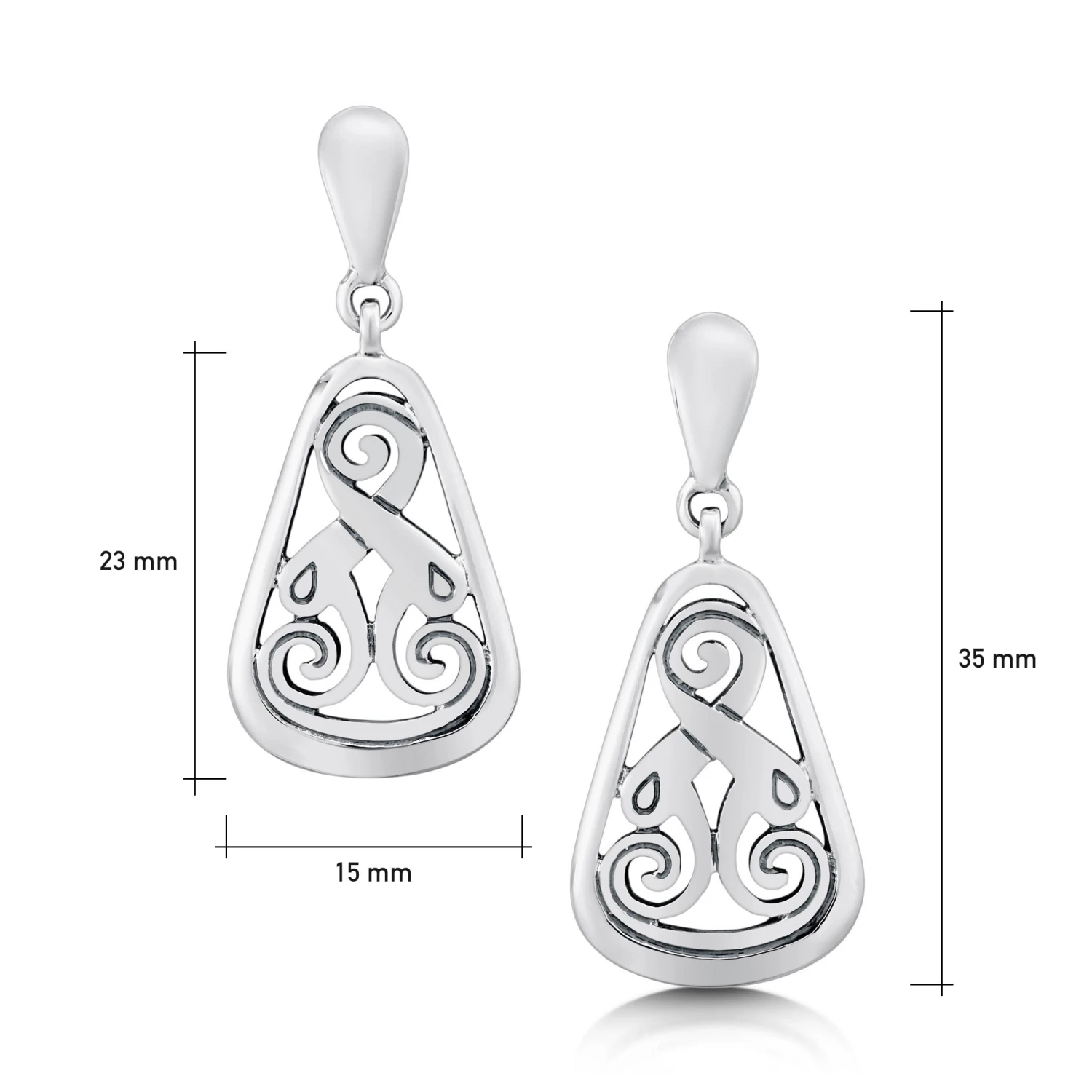 Birsay Disc Drop Earrings In Sterling Silver 2 Birsay Disc Drop Earrings In Sterling Silver - Image 2