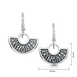 Runic 'Orkney Isles' Drop Earrings In Sterling Silver -Bijourist Sales Store E34 sizes
