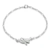 Snowdrop 1-flower Sterling Silver Bracelet In Crystal Enamel