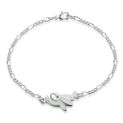 Snowdrop 1-flower Sterling Silver Bracelet In Crystal Enamel