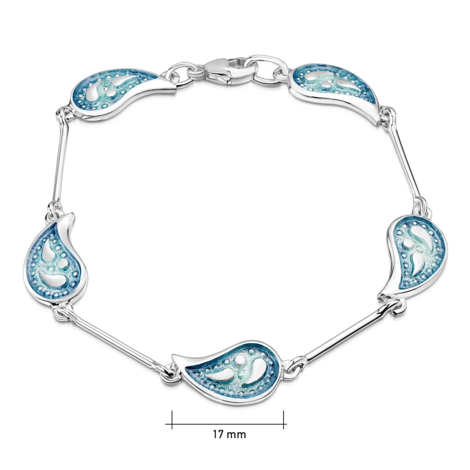 Paisley Leaf 5-link Bracelet In Verdi Enamel 2 Paisley Leaf 5-link Bracelet In Verdi Enamel - Image 2