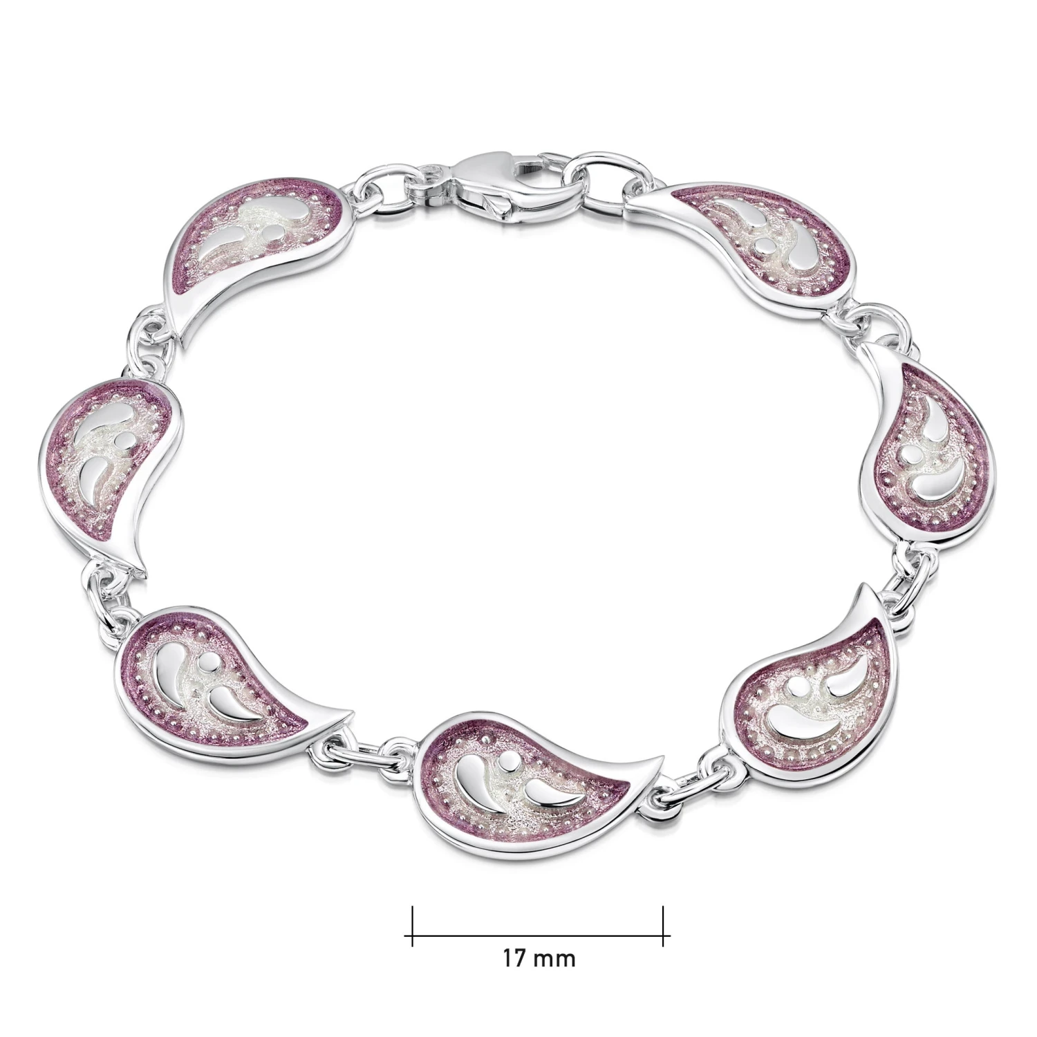 Paisley Leaf 7-link Bracelet In Champagne Enamel 2 Paisley Leaf 7-link Bracelet In Champagne Enamel - Image 2