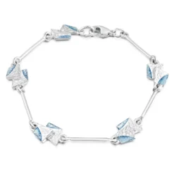 Standing Stones 5-link Enamel Bracelet In Sterling Silver