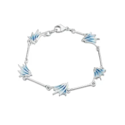 Cascade Small Enamel Bracelet In Sterling Silver