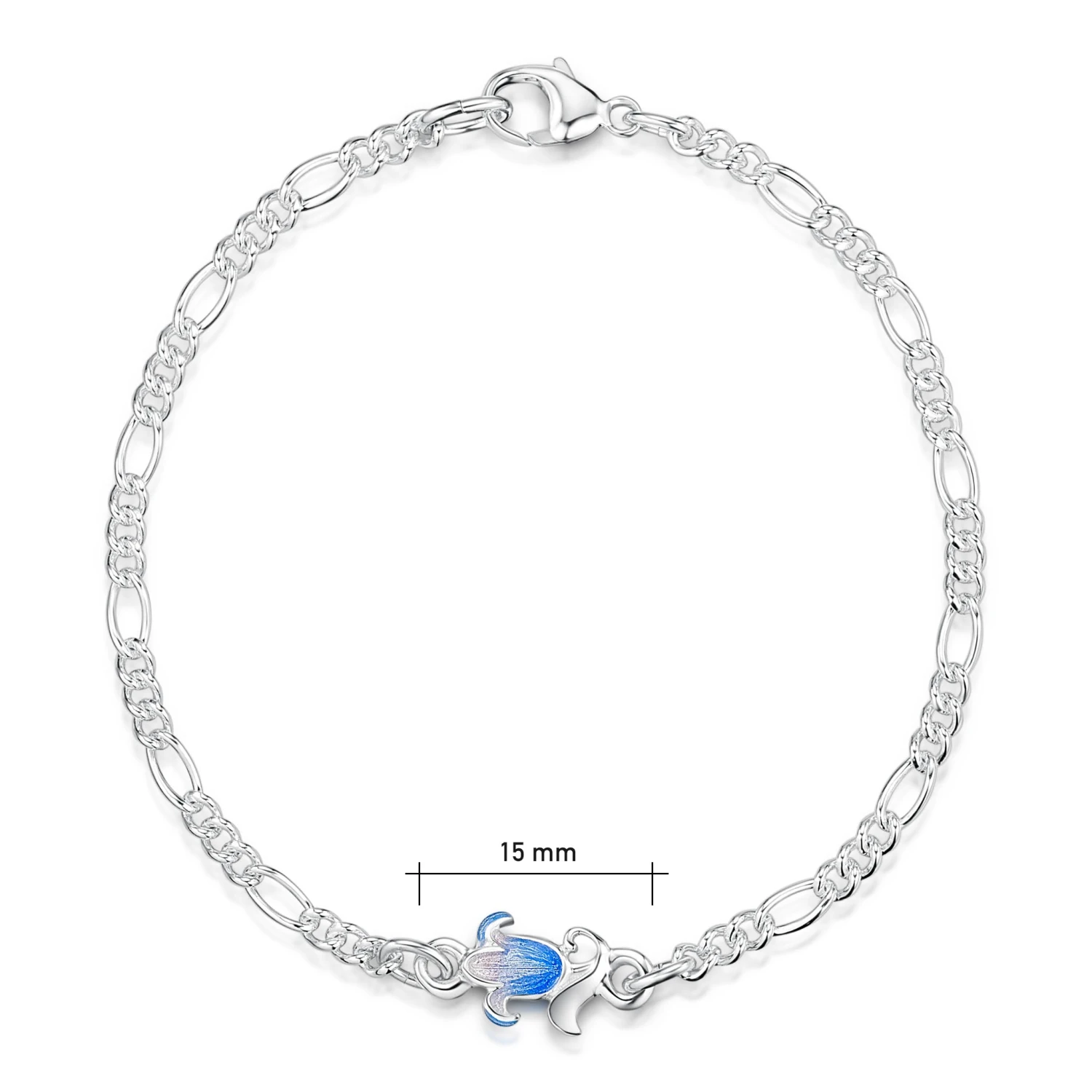 Small Bluebell Enamel Bracelet In Sterling Silver 2 Small Bluebell Enamel Bracelet In Sterling Silver - Image 2