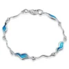 River Ripples 4-link Sterling Silver Bracelet In Tropical Enamel
