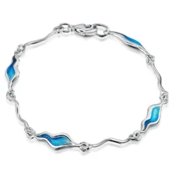 River Ripples 4-link Sterling Silver Bracelet In Tropical Enamel
